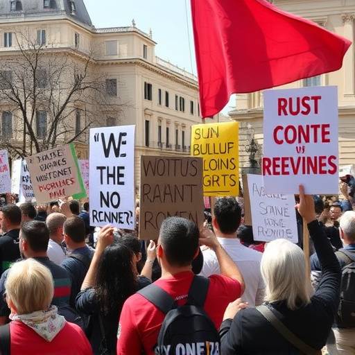 Manifestazione per i diritti dei lavoratori a Roma